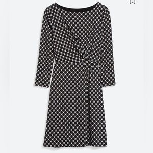 Gili lattice long sleeved faux-wrapped dress